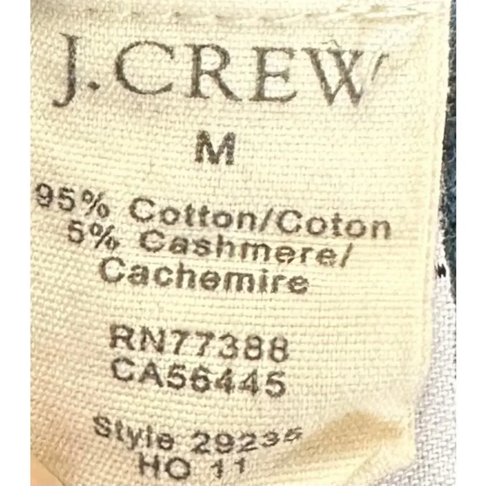 J. Crew Cotton Cashmere V-Neck Sweater Teal 29235 Mens Size M